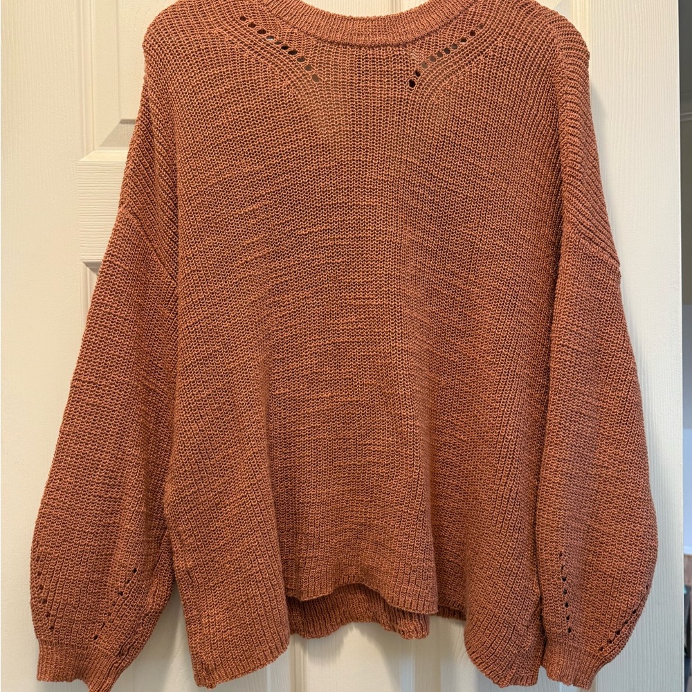 American Eagle Outfitters Women's Tie Back Sweater in Terracotta